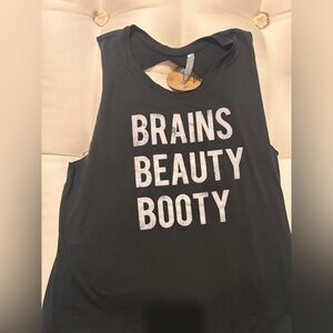 Active USA Black Muscle Tee with White Text